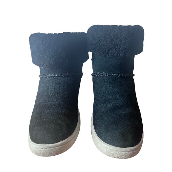 UGG Mika Black Pull on Suede Bootie Rubber Sole Women's 6 - Picture 8 of 14